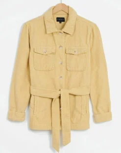 Caroll Vestes, Blousons|Surchemise en Velours côtelé Kala citron