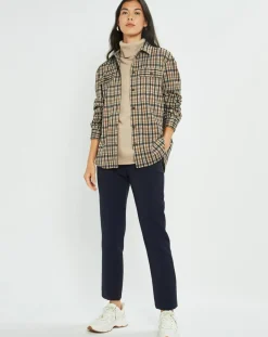 Lauren Vidal Chemises|Surchemise Leoni à carreaux café