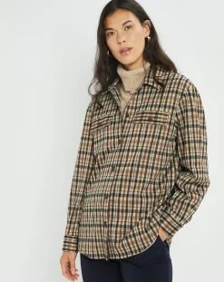 Lauren Vidal Chemises|Surchemise Leoni à carreaux café