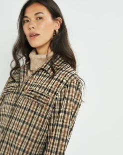 Lauren Vidal Chemises|Surchemise Leoni à carreaux café