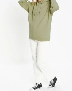 Galeries Lafayette Sweats|Sweat à capuche en Coton Bio Bahut kaki clair