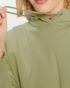 Galeries Lafayette Sweats|Sweat à capuche en Coton Bio Bahut kaki clair