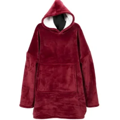 Home Deco Factory Pulls|Sweat à Capuche Interieur Sherpa rouge - 118x85x2 cm