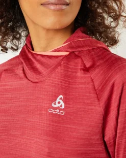 Odlo Pulls|Sweat à capuche Run Easy Warm rouge