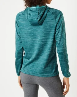 Odlo Pulls|Sweat à capuche Run Easy Warm bleu/vert