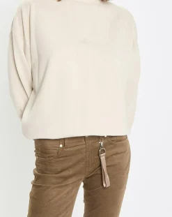 Marc O'Polo Pulls|Sweat col roulé molletonné écru