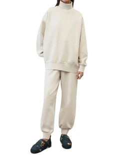 Marc O'Polo Pulls|Sweat col roulé molletonné écru