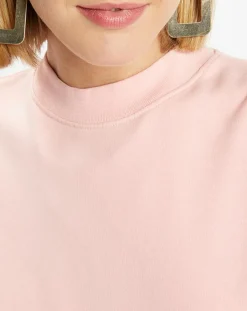 Galeries Lafayette Sweats|Sweat court en Coton bio molletonné Billie rose