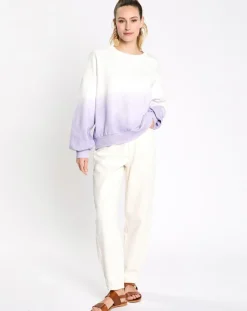 Esprit Pulls|Sweat cr ml dip dye blanc/violet