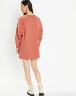 Galeries Lafayette Sweats|Sweat droit et long en Coton Lenny rose foncé