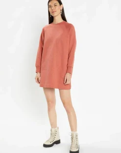 Galeries Lafayette Sweats|Sweat droit et long en Coton Lenny rose foncé