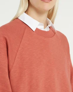 Galeries Lafayette Sweats|Sweat droit et long en Coton Lenny rose foncé