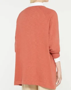 Galeries Lafayette Sweats|Sweat droit et long en Coton Lenny rose foncé