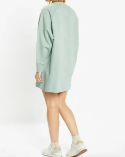 Galeries Lafayette Sweats|Sweat droit et long en Coton Lenny vert clair