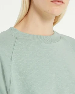 Galeries Lafayette Sweats|Sweat droit et long en Coton Lenny vert clair