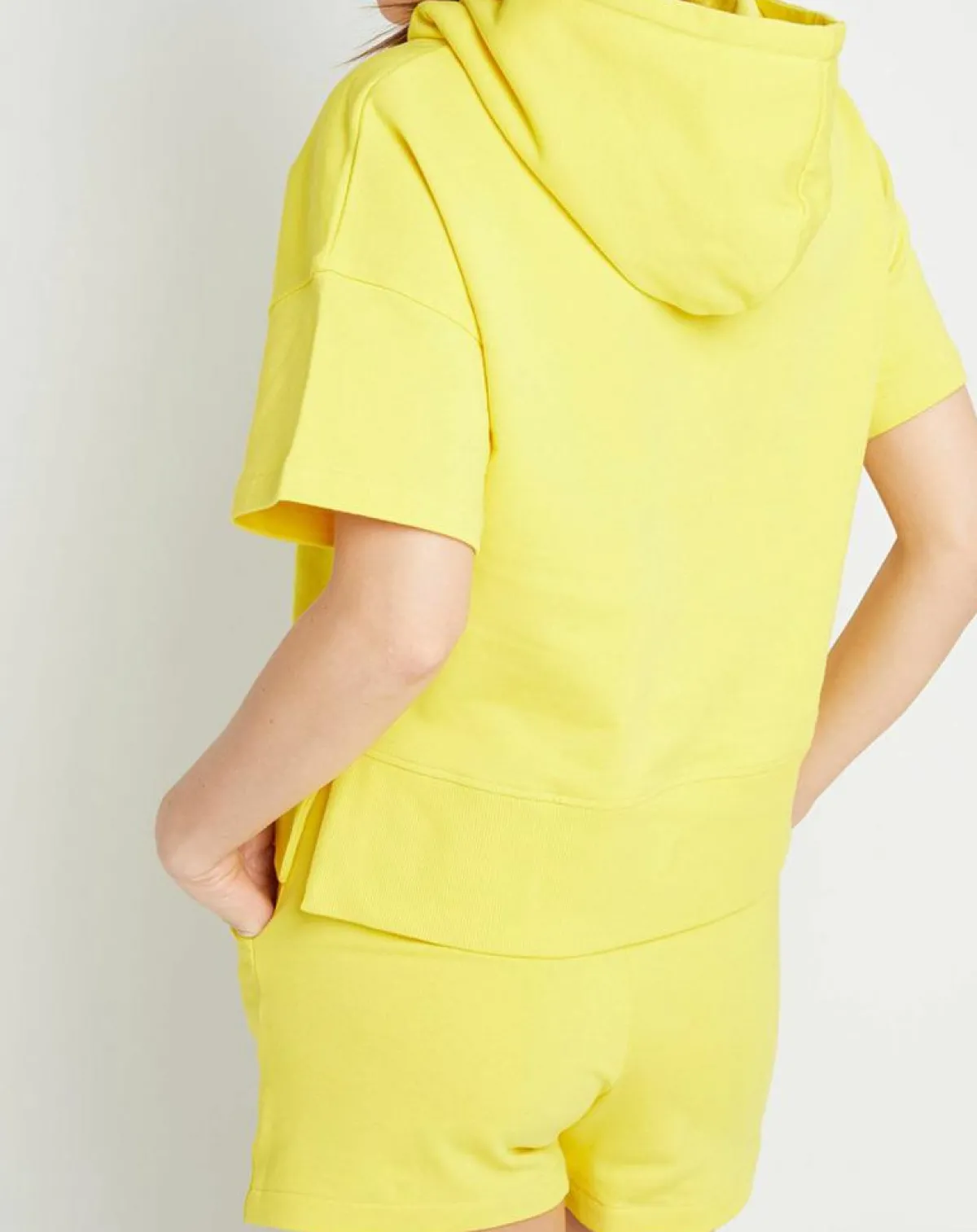 Cashmere Tribu Pulls|Sweat en Coton molletonné à capuche California manches courtes tournesol