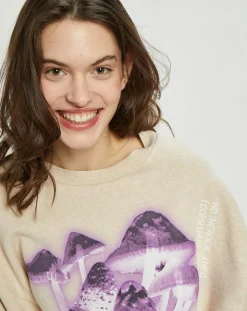Acne Studios Pulls|Sweat Fa-Ux imprimé beige/violet