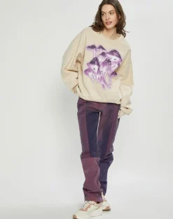 Acne Studios Pulls|Sweat Fa-Ux imprimé beige/violet