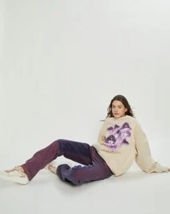 Acne Studios Pulls|Sweat Fa-Ux imprimé beige/violet