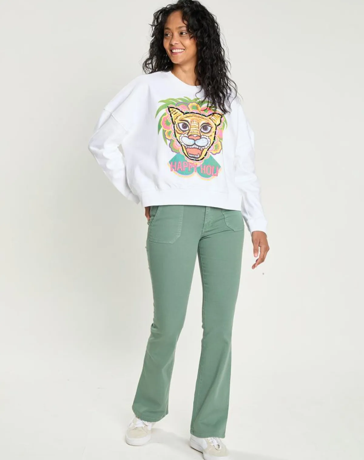 Manoush Sweats|Sweat Happy Holi blanc