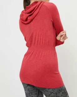 Odlo Pulls|Sweat léger technique à capuche Irbis Warm rouge/hibiscus