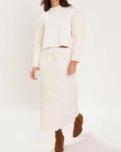 Manoush Pulls|Sweat Médiéval Patchwork brodé écru