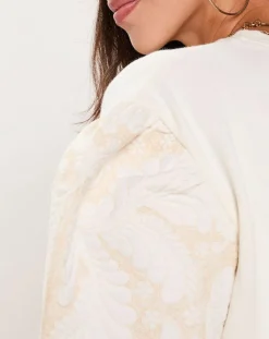 Manoush Pulls|Sweat Médiéval Patchwork brodé écru