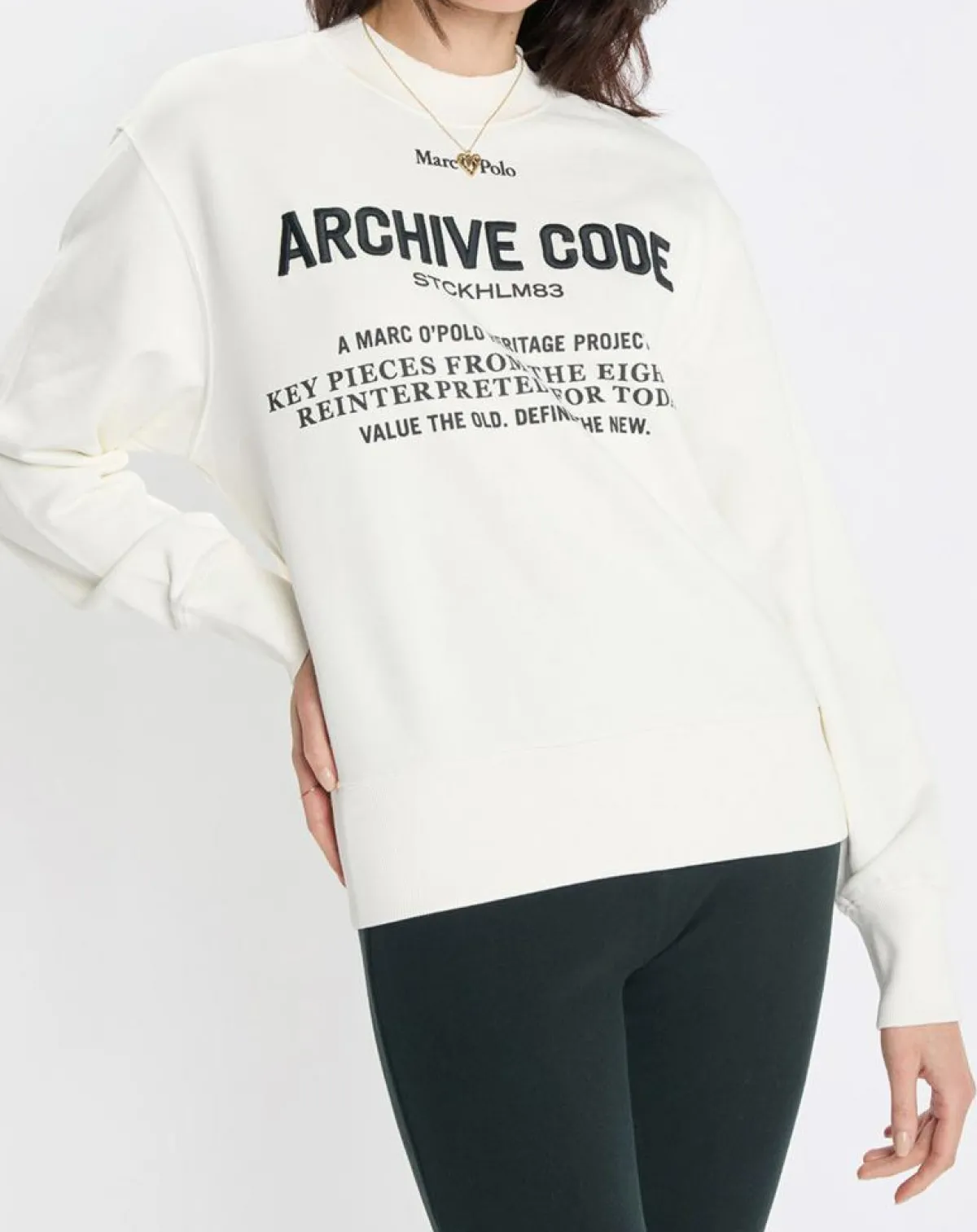 Marc O'Polo Pulls|Sweat Oversized Lady Di blanc