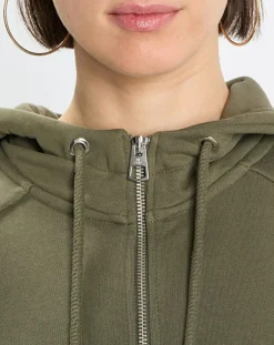 Marc O'Polo Sweats|Sweat sans manches à capuche kaki