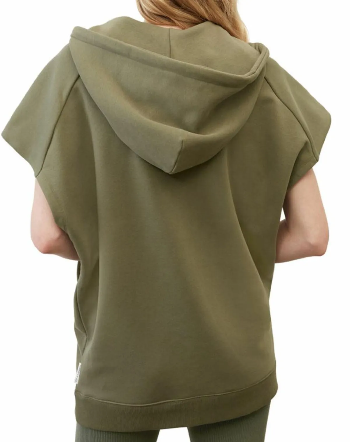 Marc O'Polo Sweats|Sweat sans manches à capuche kaki