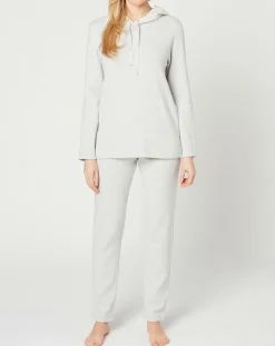 Le Chat Lingerie, Nuit|Sweat Sweethome blanc/gris chiné