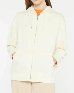 Galeries Lafayette Gilets Et Cardigans|Sweat zippé en Coton bio Mathalie à capuche écru