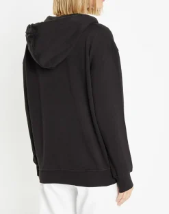 Galeries Lafayette Gilets Et Cardigans|Sweat zippé en Coton bio Mathalie à capuche noir