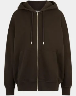 Galeries Lafayette Gilets Et Cardigans|Sweat zippé en Coton bio Mathalie à capuche noir