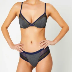 Huit Lingerie, Nuit|Tanga Sporty bleu marine