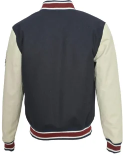 Blue Wellford Vestes, Blousons|Teddy en Laine & Cuir Bron bleu marine