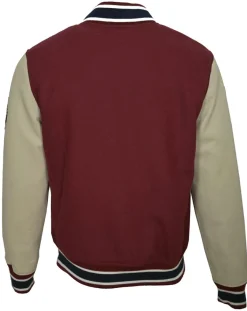 Blue Wellford Vestes, Blousons|Teddy en Laine & Cuir Bron rouge