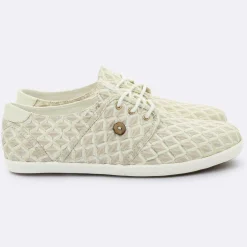 Faguo Baskets|Tennis Cypress à carreaux sable/doré