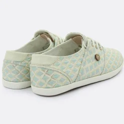 Faguo Baskets|Tennis Cypress à carreaux aqua/doré