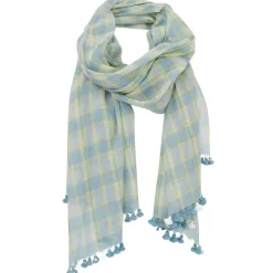 Petrusse Echarpes, Foulards|Étole 100% Coton Amarres turquoise - 85x200 cm