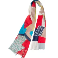 Petrusse Echarpes, Foulards|Étole en Coton Salsa rouge - 50x180 cm