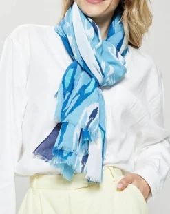Petrusse Echarpes, Foulards|Étole en Coton Ylang bleue - 100x200 cm