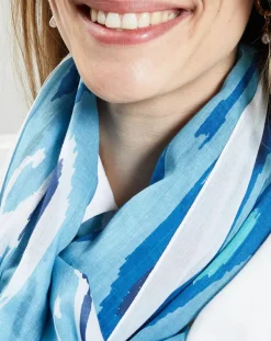 Petrusse Echarpes, Foulards|Étole en Coton Ylang bleue - 100x200 cm