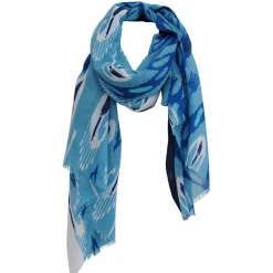 Petrusse Echarpes, Foulards|Étole en Coton Ylang bleue - 100x200 cm