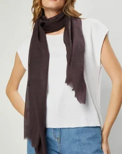 Petrusse Echarpes, Foulards|Étole en Laine & Soie Lio cacao - 70x190 cm