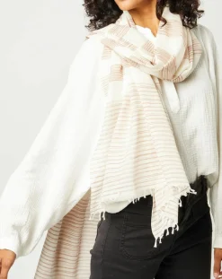 Petrusse Echarpes, Foulards|Étole Nino en Coton beige - 75x200 cm