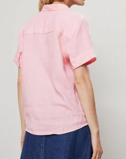 J.Crew Tops Et Blouses|Top 100% Lin Ranita Popover rose