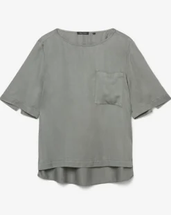 Marc O'Polo Tops Et Blouses|Top ample en Lyocell fluide kaki grisé
