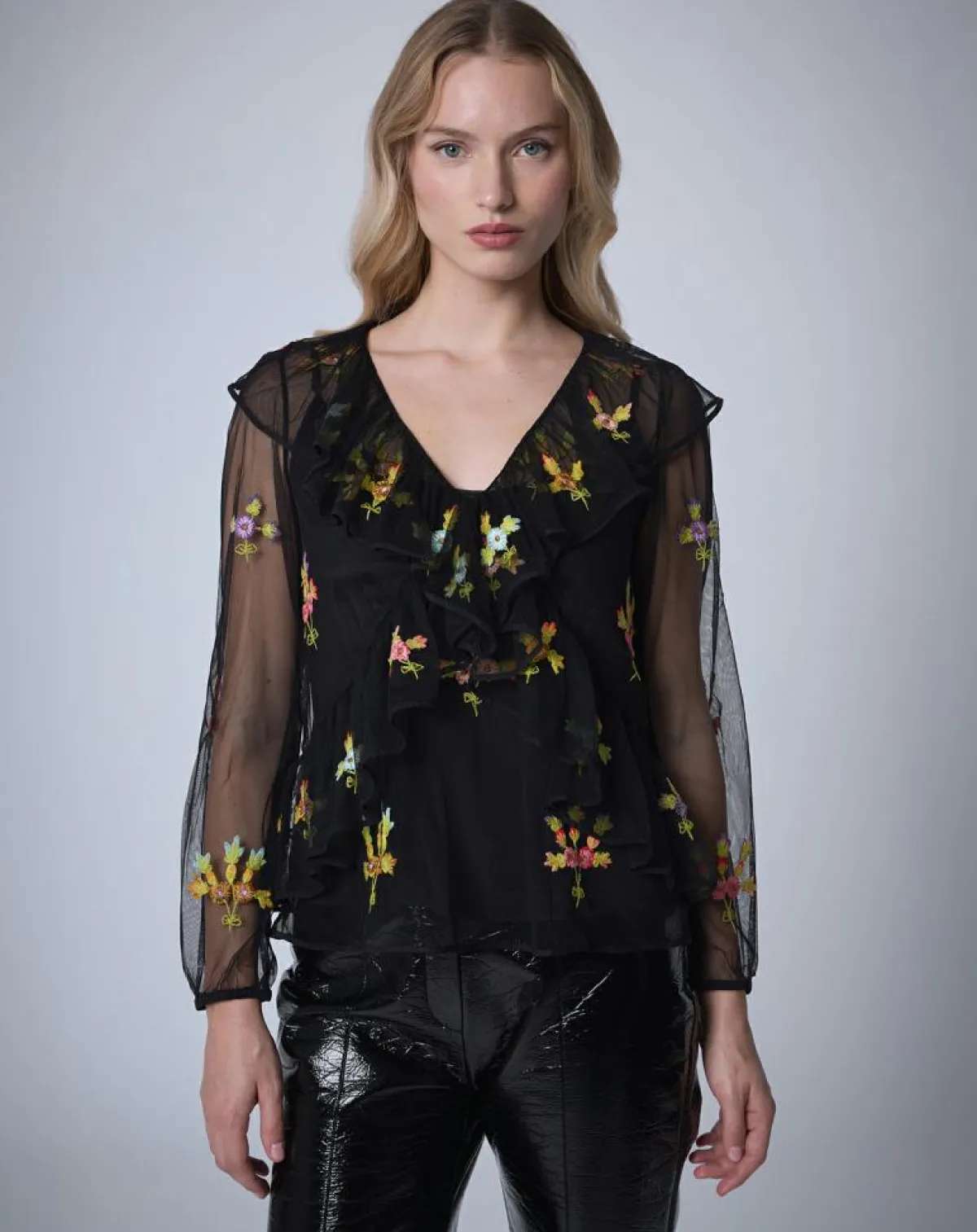 Manoush Tops Et Blouses|Top Bloom Romance noir