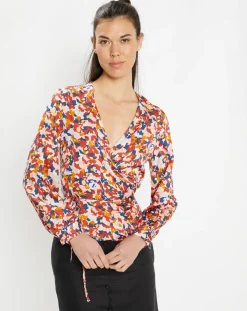Galeries Lafayette Tops Et Blouses|Top Cache-cœur Caprice imprimé multicolore